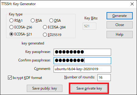 Tera Term passphrase