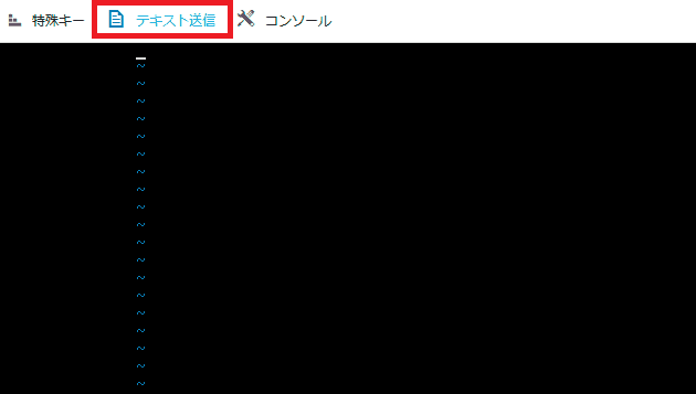 ConoHaのコンソールでテキストを入力