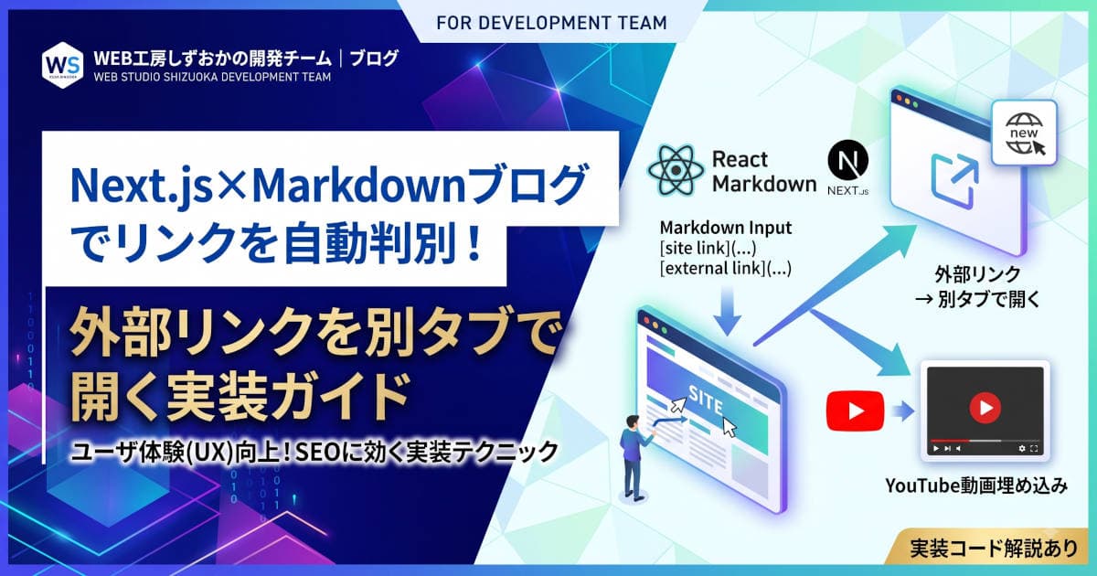 Next.js×Markdownブログでリンクを自動判別！外部リンクを別タブで開く実装ガイド