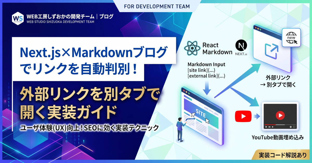 Next.js×Markdownブログでリンクを自動判別!外部リンクを別タブで開く実装ガイド
